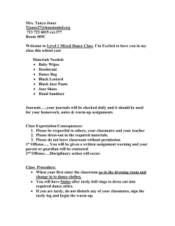 Dance Class Syllabus