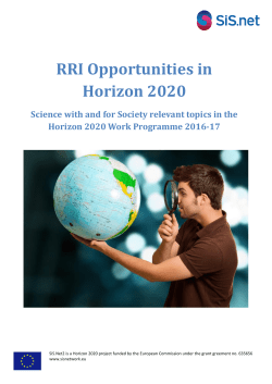 RRI opportunities in Horizon 2020:Work Programme 2016-17