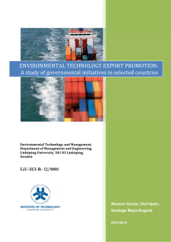 Environmental technology export promotion (report 2012, pdf)
