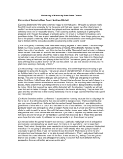 Quotes from Postgame Press Conference (Liberty Kentucky)