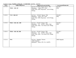 US History Lesson Plans: 11/17/14-11/21/14