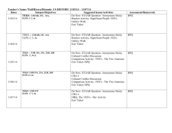 US History Lesson Plans: 11/3/14-11/7/14