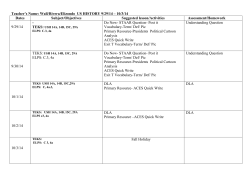 US History Lesson Plans: 9/29/14-10/3/14
