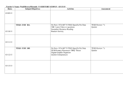 US History Lesson Plans: 3/9/15-3/13/15
