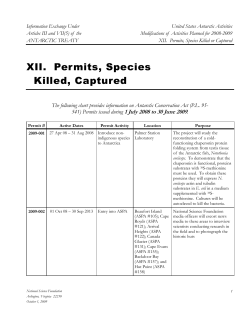 Permits, Species Killed or Captured
