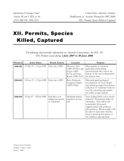 Permits, Species Killed or Captured