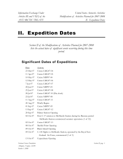 Expedition Dates