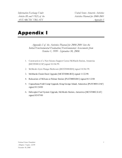 Appendix I. (Environmental Assessment Documents)