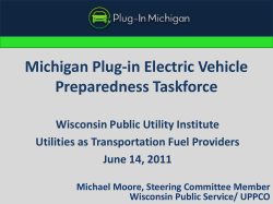 Michigan Plug-in Electric Vehicle Preparedness Taskforce