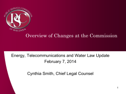 Cynthia Smith, Chief Legal Counsel at the PSCW