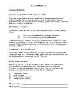 Attachment 4A: Cost Proposal