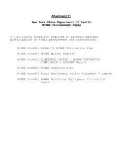 Attachment 11: M/WBE Procurement Forms