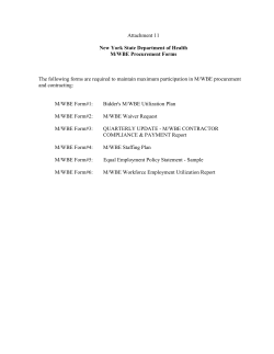 Attachment 11: M/WBE Procurement Forms