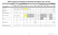 Attachment 13: DRAFT Benefit Comparison Benchmark and Cost Sharing-Copayment Charts