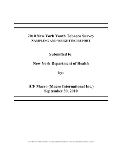 2010 New York Youth Tobacco Survey - Sampling and Weighting Report