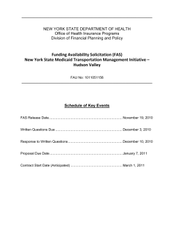 Funding Availability Solicitation