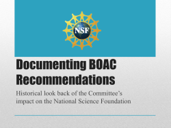 Documentation of BOAC Recommendations