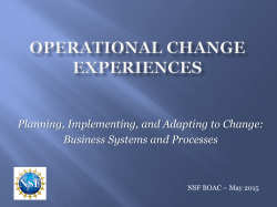 Operational Change Experiences