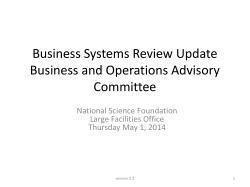 Business Systems Review (BSR) Process