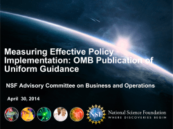 Measuring Effective Policy Implementation: OMB Publication of Uniform Guidance