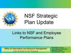 NSF Strategic Plan Update- Links to NSF and Employee Performance Plans- #2