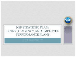 NSF Strategic Plan Update- Links to NSF and Employee Performance Plans- #1