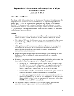 Report of the Subcommittee on Recompetition of Major Research Facilities
