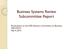Business Systems Review Subcommittee