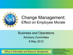 Change Management/Effect on Employee Morale