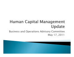 Chief Human Capital Officer (CHCO) Update