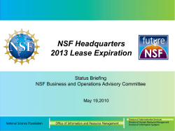 Future NSF - 2013 Lease Expiration