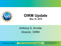 OIRM Update