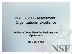 NSF FY 2006 Assessment: Organizational Excellence