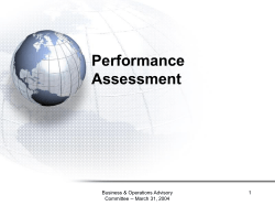 Performance Assessment and Wrap-Up