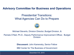 Presidential Transitions: What Agencies Can Do to Prepare - Introduction