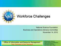 NSF Workforce Challenges - Overview