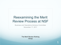 Merit Review Working Group