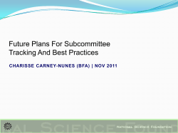 Subcommittees Update