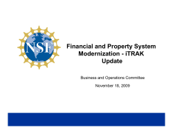 iTRAK- Financial System Modernization