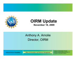 OIRM Update