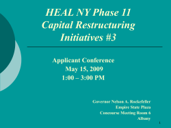Captial Restructuring Initiatives Presentation