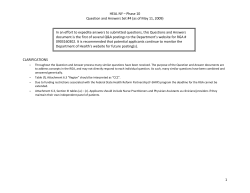 Questions and Answers Set #4 (As of May 11, 2009)