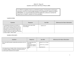 Questions and Answers Set #3 (As of May 8, 2009)