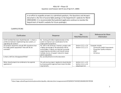 Questions and Answers Set #1 (As of April 27, 2009)