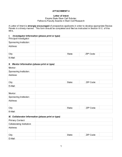 Attachment 4: Letter of Intent