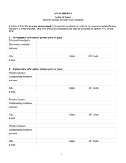 Attachment 4: Letter of Intent