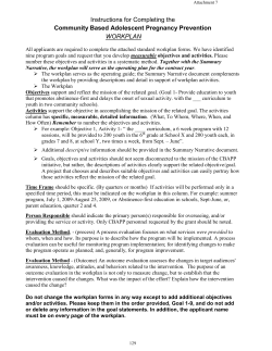 Attachment 7: Work Plan Format