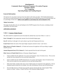 Attachment 6: Budget Instructions and Forms