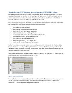 How to Use the BSFP Request for Applications (RFA) PDF Package