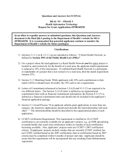 Questions and Answers Set #3 (as of October 12, 2007)